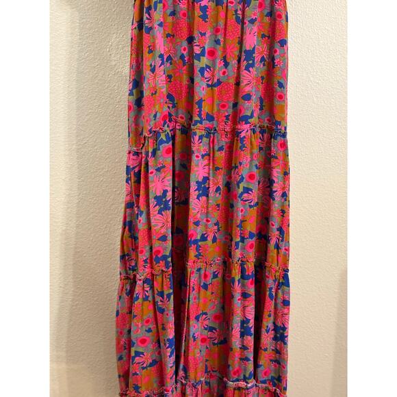 NATURAL LIFE Berkley Maxi Dress Floral Boho Cottagecore Pink Blue Green | MEDIUM - Picture 6 of 10